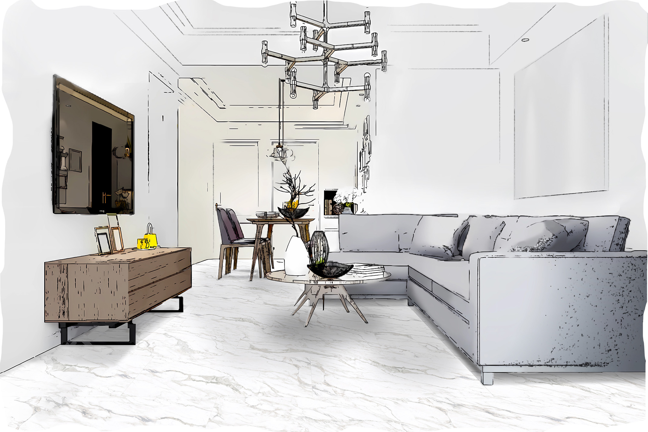 Dwellscape Western Horizon Carrara Marble - Image 2